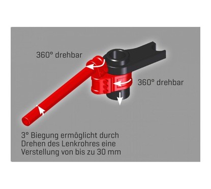 Demi Guidon ABM MultiClip - 25,4mm - Ø52mm - Rehausse : +40mm (SPORT) - Slim Version