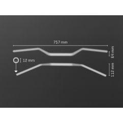Guidon ABM  Streetbike 0239 - Argent - 22,2mm