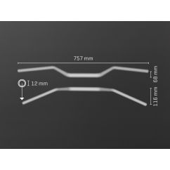 Guidon ABM  Booster Streetbike 0439 - Noir - 28,6mm