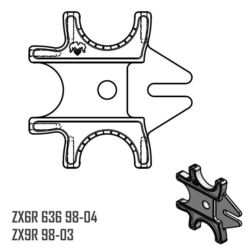 Platine Triple - ZX6R 636 98-04 - ZX9R 98-03