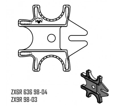 Platine Triple - ZX6R 636 98-04 - ZX9R 98-03