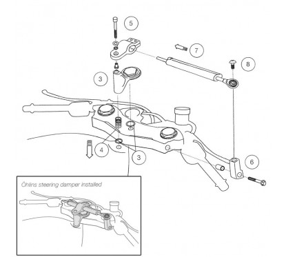 Amortisseur de direction transversal OHLINS R6 2006-2018