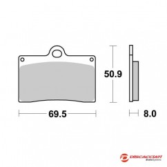 Plaquette de frein DISCACCIATI pour étrier 40mm/82mm/Custom/Triumph axial/radial 4 pistons - MÉTAL FRITTÉ