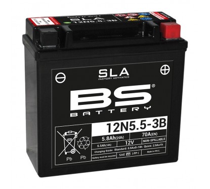 Batterie BS 12v - 6.5ah - 12N5.5-3B - 135*60*130