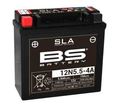 Batterie BS 12v - 6.5ah - 12N5.5-4B - 135*60*130