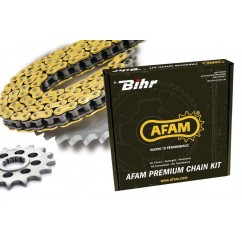 Kit Chaine AFAM - 125 SX 08-11 APRILIA - Acier - Chaine 520XLR2-Renforce