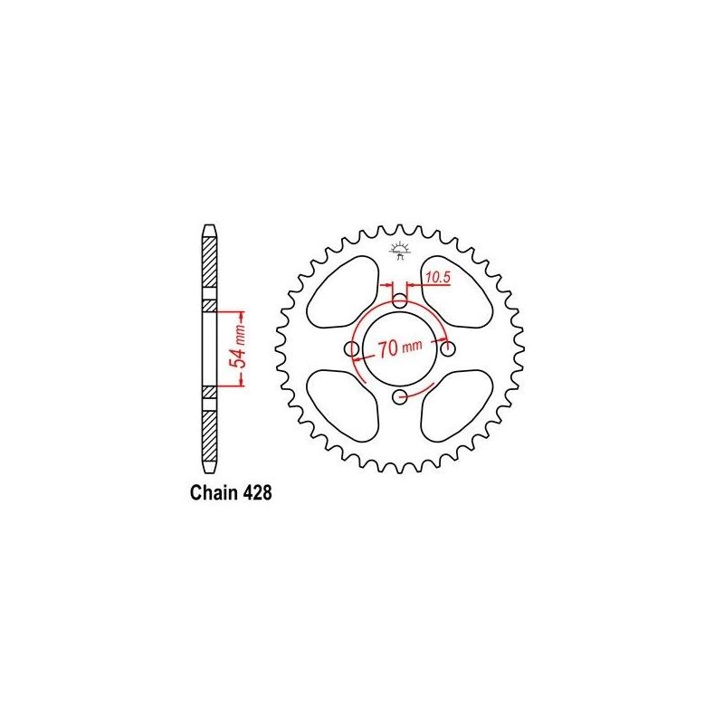 Couronne Acier - HONDA - CBR125 04-10 - 45 dents