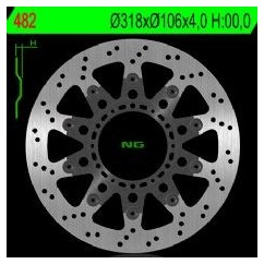 Disque avant NG BRAKE HONDA  NSR125R 93-03 (350482) Rond - Semi Flottant