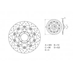 Disque de frein BREMBO Oro rond flottant