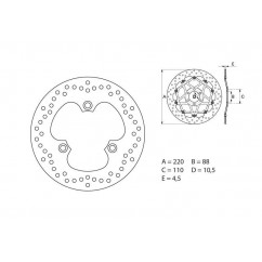 Disque de frein BREMBO Oro rond fixe