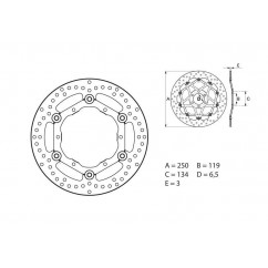 Disque de frein BREMBO Oro rond flottant