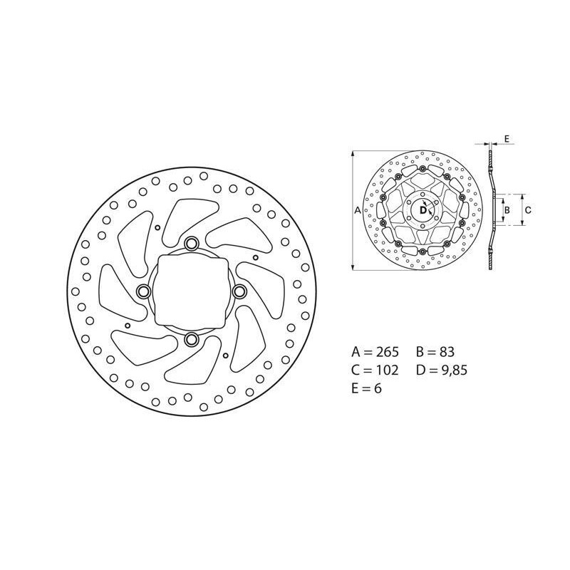 Disque de frein BREMBO Oro rond fixe