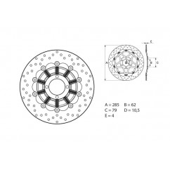 Disque de frein BREMBO Oro rond flottant