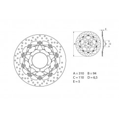 Disque de frein BREMBO Oro rond flottant