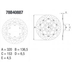 Disque de frein BREMBO Oro rond flottant