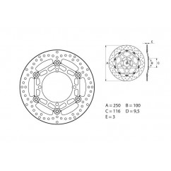 Disque de frein BREMBO Oro rond flottant