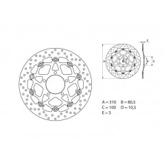 Disque de frein BREMBO Oro rond flottant