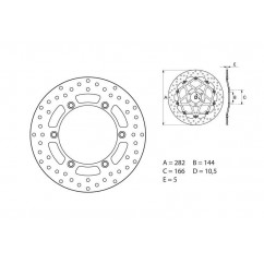 Disque de frein BREMBO Oro rond fixe