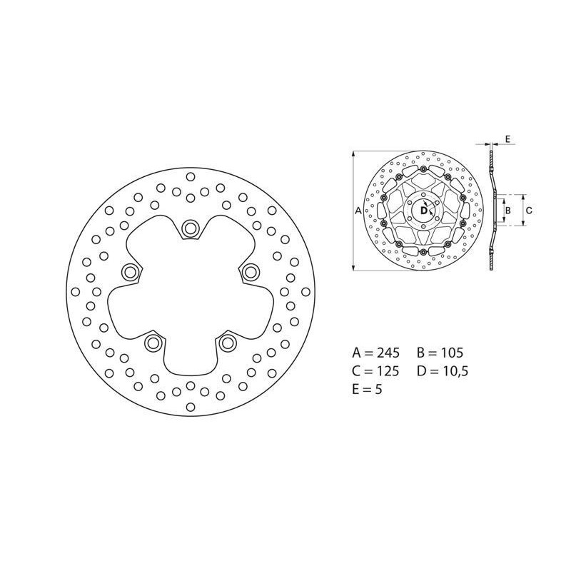 Disque de frein BREMBO Oro rond fixe