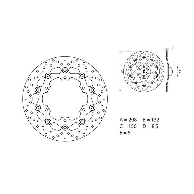 Disque de frein BREMBO Oro rond flottant