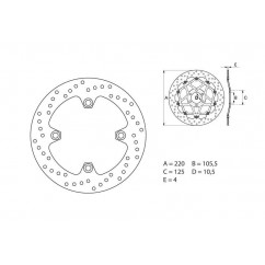 Disque de frein BREMBO Oro rond fixe