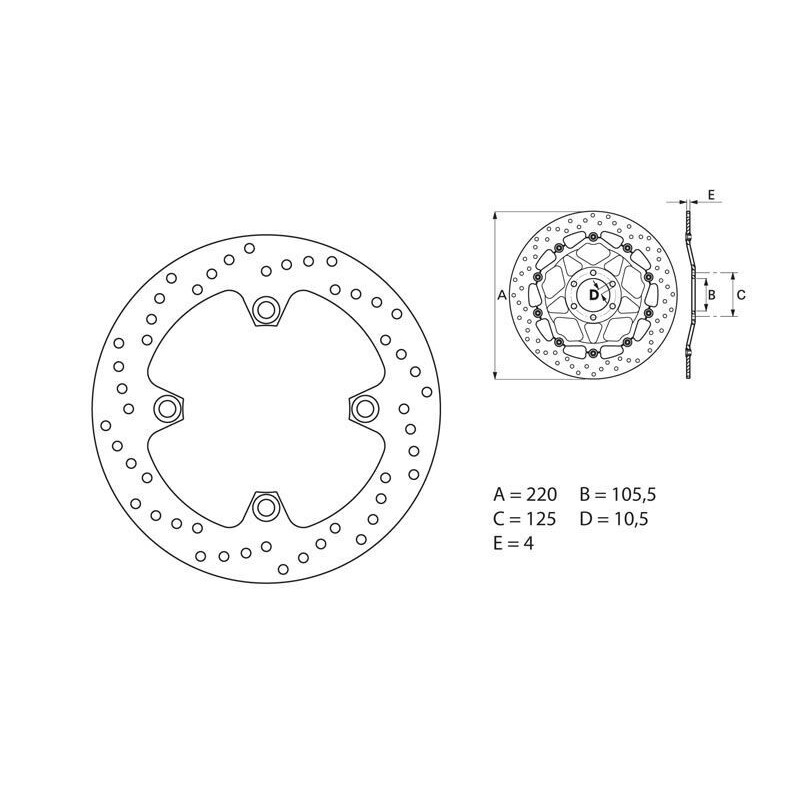 Disque de frein BREMBO Oro rond fixe