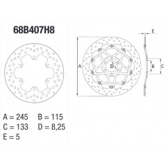 Disque de frein BREMBO Oro rond fixe