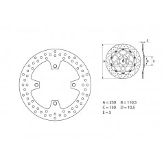 Disque de frein BREMBO Oro rond fixe