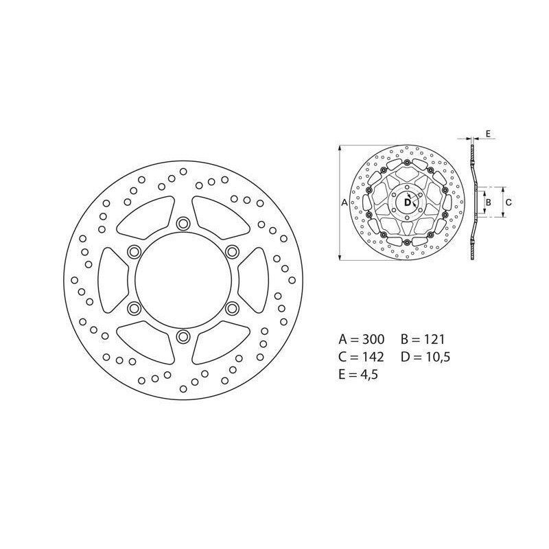 Disque de frein BREMBO Oro rond fixe