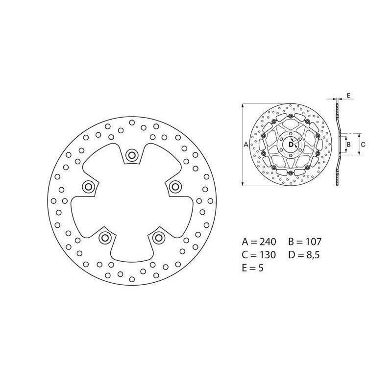 Disque de frein BREMBO Oro rond fixe