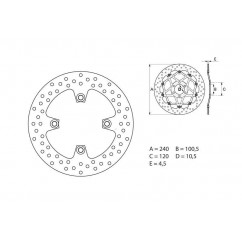 Disque de frein BREMBO Oro rond fixe