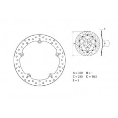 Disque de frein BREMBO Oro rond fixe