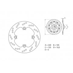 Disque de frein BREMBO Oro rond fixe