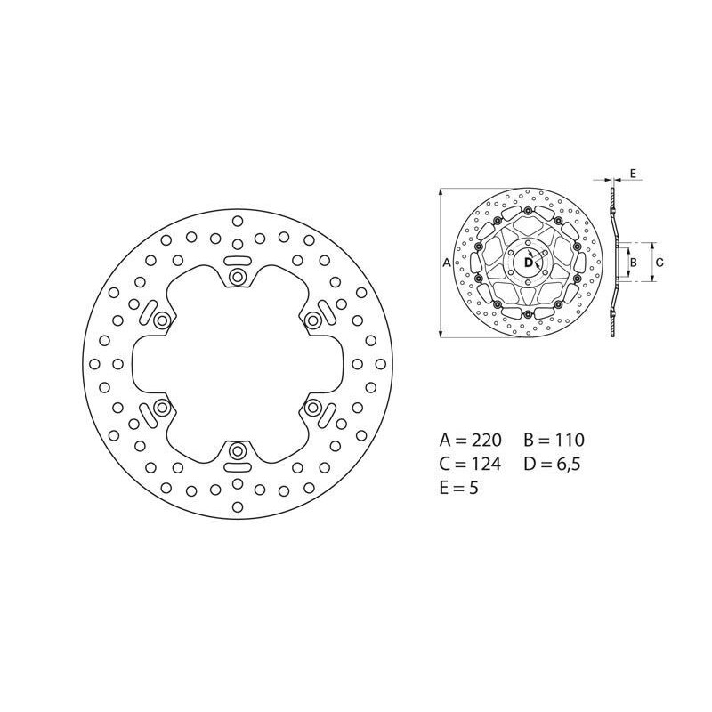 Disque de frein BREMBO Oro rond fixe