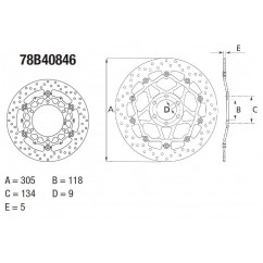 Disque de frein BREMBO Oro rond flottant