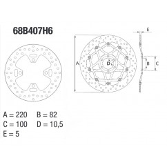 Disque de frein BREMBO Oro rond fixe