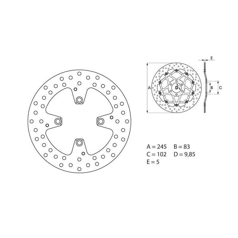 Disque de frein BREMBO Oro rond fixe