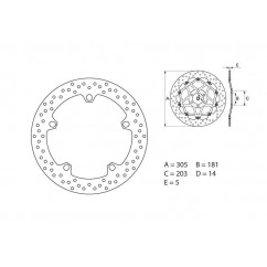 Disque de frein BREMBO Oro rond fixe