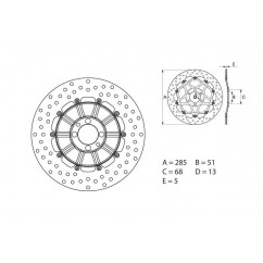 Disque de frein BREMBO Oro rond fixe