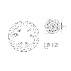 Disque de frein BREMBO Oro rond fixe