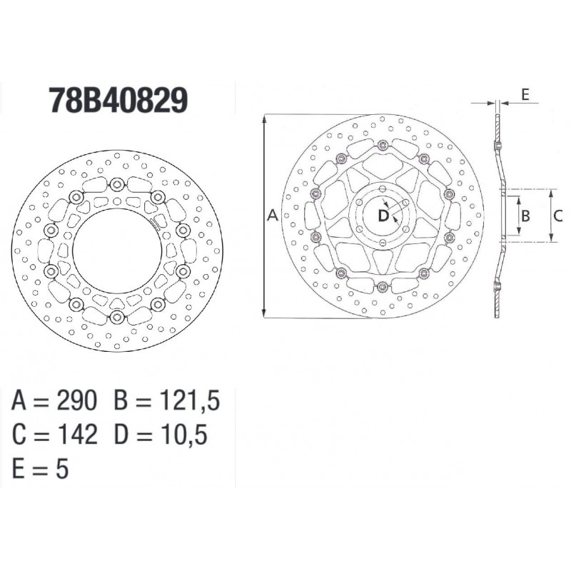 Disque de frein BREMBO Oro rond flottant