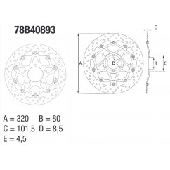 Disque de frein BREMBO Oro rond flottant