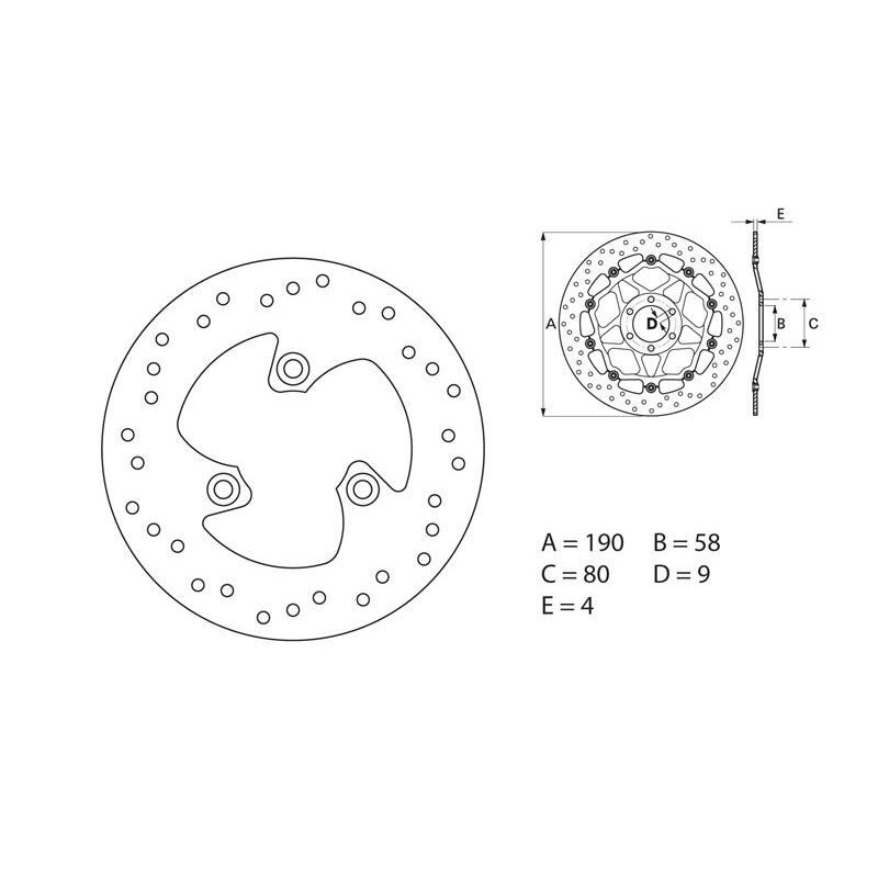 Disque de frein BREMBO Oro rond fixe