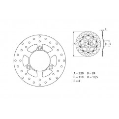 Disque de frein BREMBO Oro rond fixe