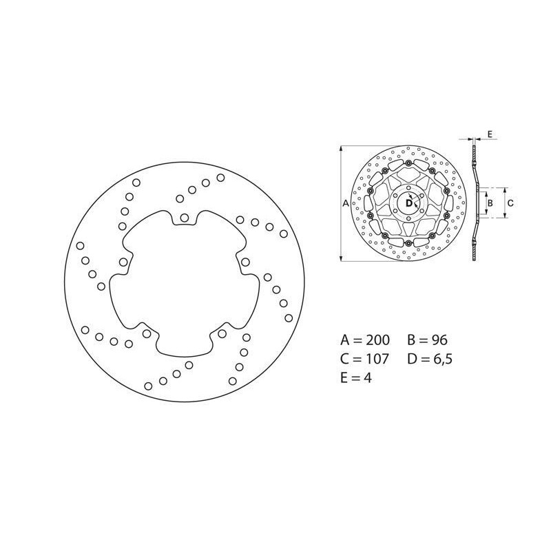 Disque de frein BREMBO Oro rond fixe