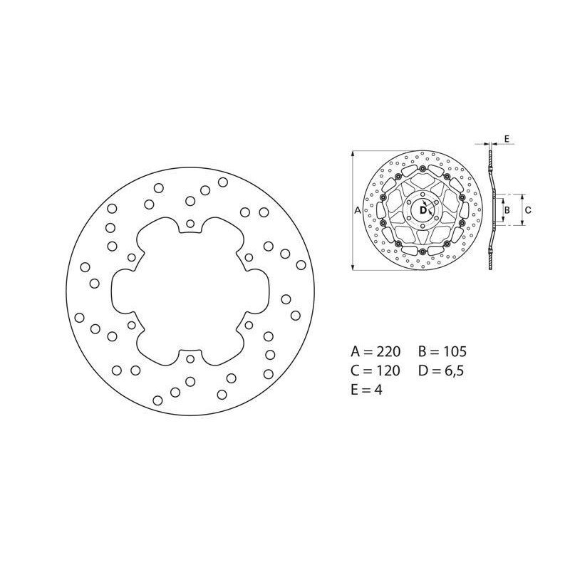 Disque de frein BREMBO Oro rond fixe