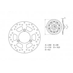 Disque de frein BREMBO Oro rond fixe