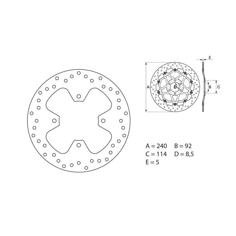 Disque de frein BREMBO Oro rond fixe