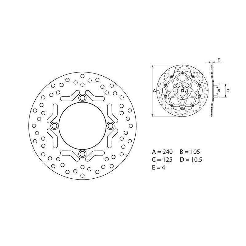 Disque de frein BREMBO Oro rond fixe