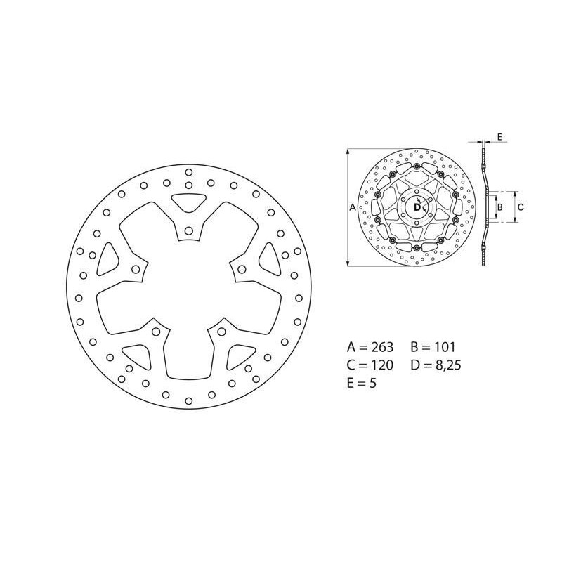 Disque de frein BREMBO Oro rond fixe